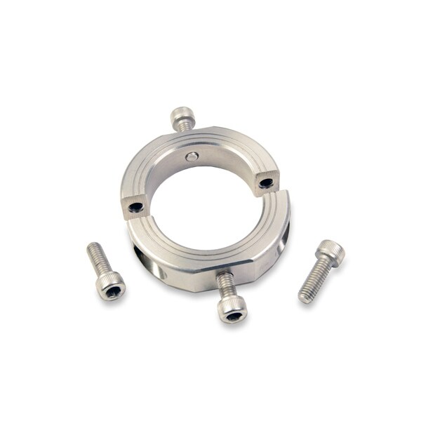 Mountable Collar, 2pc Clamp, Bore 0.3750", Stainless Steel, OD 24mm